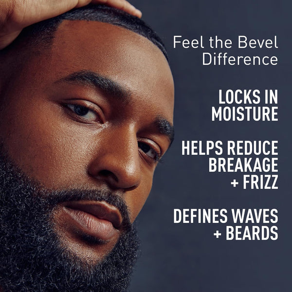 Bevel Beard Balm & Hair Pomade for Waves with Coconut Oil and Shea Butter, Locks in Moisture to Help Reduce Frizz and Breakage, Beard Care for