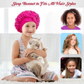 2 PCS Kids Bonnets for Girls, Silk Bonnet for Kids, Satin Bonnet for Sleeping, Baby Toddler Tie Bonnet Sleep Cap Set F