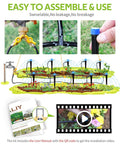 HIRALIY 50ft Drip Irrigation Kit Plant Watering System 8x5mm Blank Distribution Tubing DIY Automatic Irrigation Equipment Set for Garden