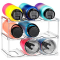 LARGER Compartment - Stackable Water Bottle Organizer Holder - for Stanley & Others' Large Tumbler - Clear Wine Rack, Cup Bottle Holder for