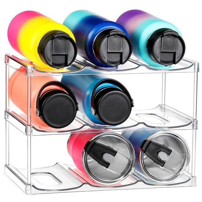 LARGER Compartment - Stackable Water Bottle Organizer Holder - for Stanley & Oth