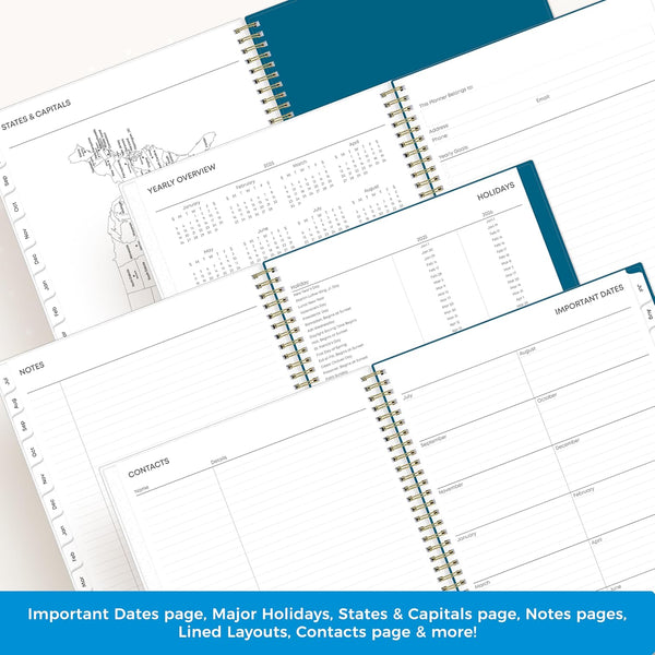 Blue Sky 2025-2026 Weekly and Monthly Academic Year Planner Calendar, July 2025 - June 2026, 8.5" x 11", Flexible Cover, Wirebound, Storage