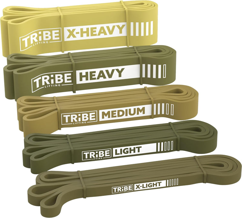 Long Resistance Bands for Working Out Men and Women - Set of 5 Pull-Up Bands, Rubber Handles and Door Anchor - Workout Bands Resistance for Men -