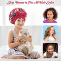 2 PCS Kids Bonnets for Girls, Silk Bonnet for Kids, Satin Bonnet for Sleeping, Baby Toddler Tie Bonnet Sleep Cap Set B