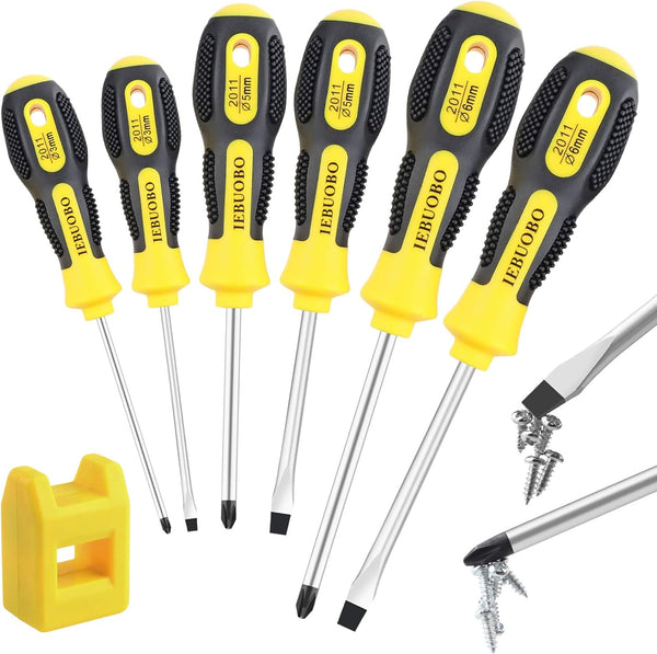 6 Piece Precision-Magnetic-Screwdriver-Tool-Set-Phillips-Flat-Head Tips Screw Driver Small Flathead Non-Slip For Repair Home Craft
