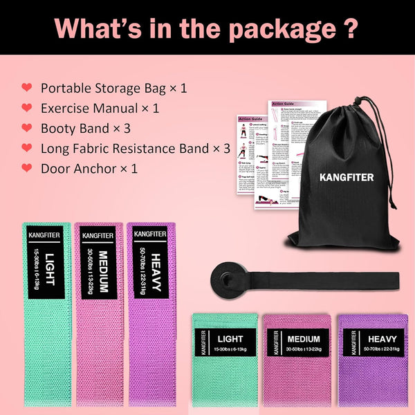 Large Fabric Resistance Bands for Working Out, Loop Exercise Bands for Booty Leg, Butt, Glutes, Stretch Workout Bands for Women & Men, Hip Elastic