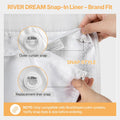 River Dream Fabric Snap in Shower Curtain Liner Replacement,White,70x54 | with Magnets,Detachable Liner,Quick Dry，Machine Washable，Fit for River