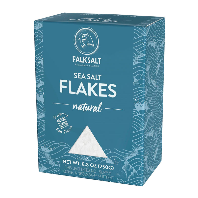 Falksalt - Natural Sea Salt Flakes, Light & Crunchy Gourmet Sea Salt Flakes for Cooking, Baking, & Finishing (8.8 oz) 8.8 Ounce (Pack of 1)