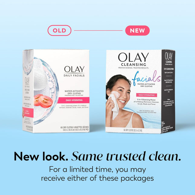Olay Daily Facials, Daily Clean Makeup Removing Facial Cleansing Wipes, 5-In-1 W