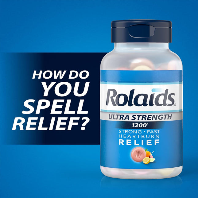 Chattem Inc. Rolaids Ultra Strength Antacid, 72 Chewable Tablets, Assorted Fruit