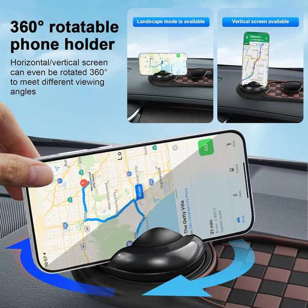 Multifunction Car Anti-Slip Mat, Rotatable anti Skid Car Dashboard Pad with Temporary Parking Numbe, 360ÃÂ° Rotating Universal Car Phone