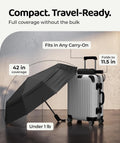 Windproof Travel Umbrella - Compact & Withstands Winds up to 100MPH, Strongest Premium Auto Folding Umbrella for Rain and Sun - Durable, Light &