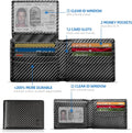 Zitahli Men'S Slim RFID Blocking Leather Wallet,12 Card Slots Bifold Wallet,Ultra-Thin 0.39" Front Pocket Design 2 ID Window with Gift Box