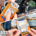 KS Mens Wallet Gift Airtag or Standard Use,Slim Front Pocket Leather Wallet Money Clip 11 cards RFID Blocking Carbon Fiber Leather Dark Green2832