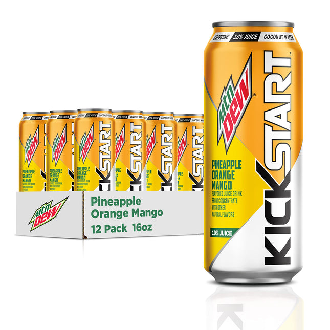 Mountain Dew Kickstart, Pineapple Orange Mango, 90Mg Caffeine, Vitamins B & C, 8