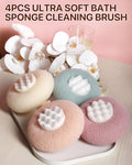 Super Soft Sunflower Suction Cup Bath Ball, 2025 Upgraded 2-In-1 Sunflower Ball Exfoliating Bath Sponge Cleaning Brush, Mesh Shower Body Sponge