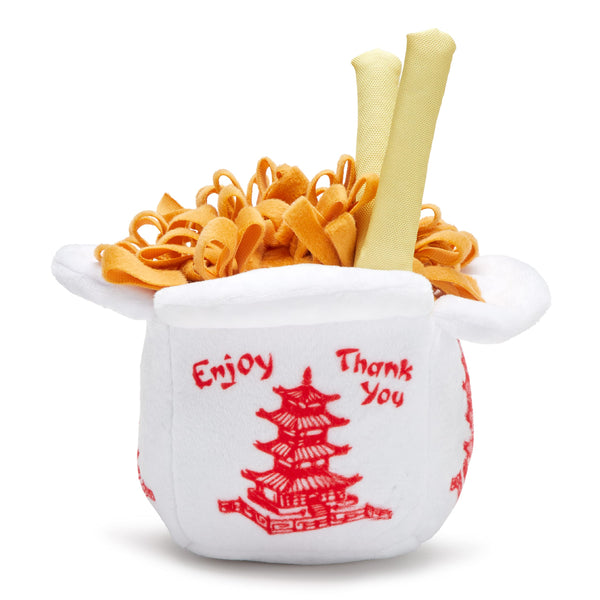 BarkBox Chow Chow Mein Plush Dog Toy - for Small to Medium Dogs and Puppies | Squeaky Dog Chew Toy with Stuffing Inside