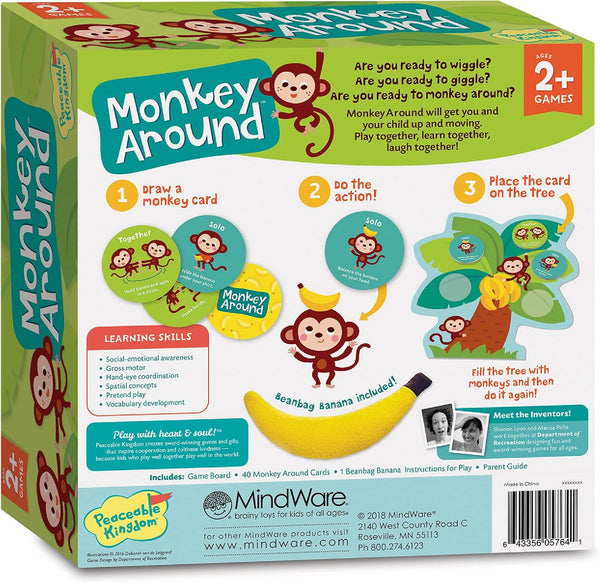 Peaceable Kingdom Monkey Around First Game for Toddlers Interactive play with Parent Ages 2+ Classic