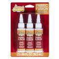 Aleene's Fabric Fusion Glue .66 oz 3-Pack, Permanent and Washable Adhesive, Dries Flexible, Strong Bond on Fabrics, Clothing, Denim, Polyester,