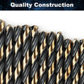 COMOWARE 60pcs Number Drill Bit Set, Wire Gauge to #60, HSS M2 Drill Bit, 135° Split Point, Black and Gold Coated, Drill Bit Set for