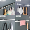 Self Adhesive No Drill Adjustable Curtain Rod Holder Hooks Brackets | Nail Free,No Drilling,Non Screw,Stick on Renter Friendly Hanger for Bathroom