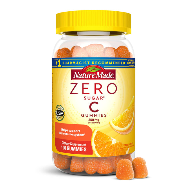 Nature Made Zero Sugar Vitamin C Gummies 250 Mg per Serving, Immune & Antioxidan