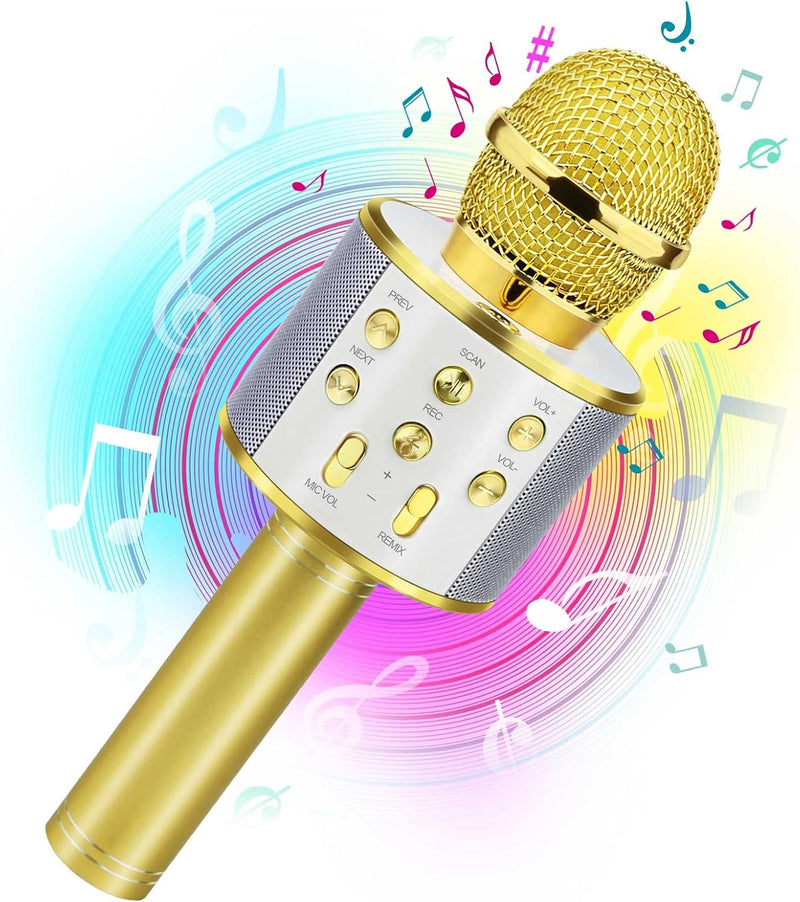 Birthday Gifts for 3-11 Year Old Girls, Bluetooth Karaoke Microphone for Kids Gifts for Teenage Girls Christmas Stocking Stuffers for Kids Popular