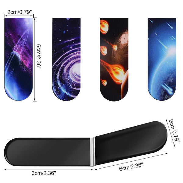 30 Pieces Universe Galaxy Magnetic Bookmark,MWOOT Starry Sky Magnet Page Book Markers Set,Assorted Magnetic Page Clips Bookmarks for Students