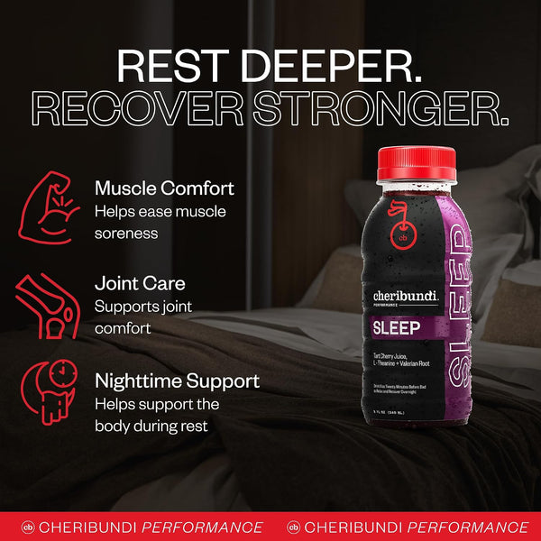 Cheribundi Tart Cherry Fruit Juice Sleep - Sweetened - 8 fl oz, 12 Pack Sleep 8 Fl Oz (Pack of 12)