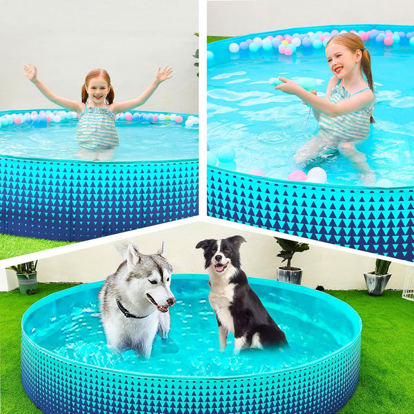 Jasonwell Foldable Dog Kiddie Pool - Hard Plastic Kids Paddling Pool Toddler Baby Swimming Pools for Backyard Collapsible Whelping Box Pet Doggie