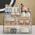 ZHIAI Stackable Storage Drawer, Acrylic Organizer, Cosmetic Organizer for Dresser, Vanity, Kitchen Cabinet, Bathroom, Under Sink, Home