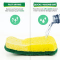 HOMERHYME Heavy Duty Scrub Sponge 24 Pack, Eco Cellulose Kitchen Dish Sponge Multipurpose Ergonomic for Washing Dishes, Uncoated Cookware &
