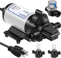 Water Pressure Diaphragm Pump Industrial 115V 4 GPM 45 PSI, Self Priming Water Booster Pump with Power Plug, Fittings Strainer Filter for Kitchen