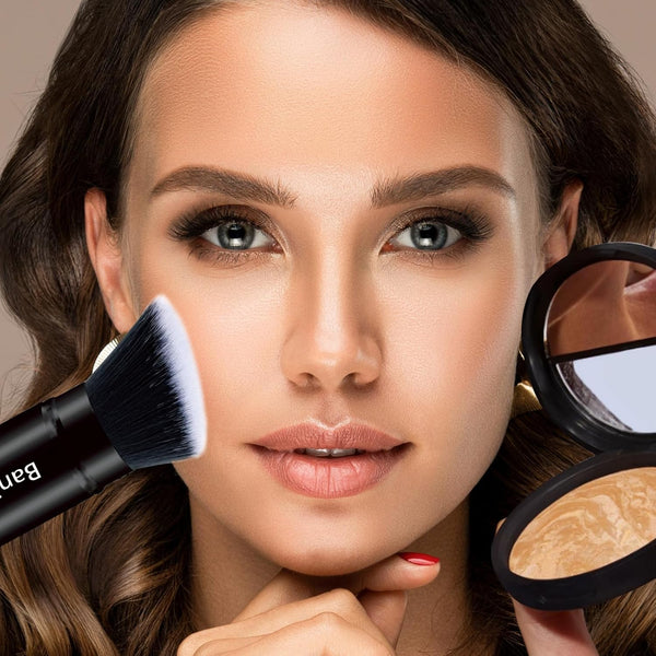 Makeup Brush Kabuki Face Brushes Retractable Travel Blush Kabuki Brush Portable Flawless for Foundation, Powder Blush, Bronzer, Buffing, Liquid,