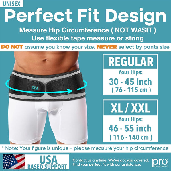 Sacroiliac SI Joint Hip Belt - Lower Back Support Brace for Men and Women - Pelvic Support Belt - Trochanter Belt - Sciatica Pelvis Lumbar Hip