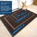 OLANLY Front Door Mat Outside 29.5x17, All-Season Heavy-Duty Rubber Doormat Dark Brown Classic Border Rectangular 29.5" x 17"