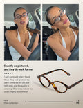 TIJN Olisa Blue Light Blocking Glasses for Women Men,Retro Oval Frame Bluelight Eyeglasses for Gaming/Computer/Screen 01. Whiskey Tortoise Clear