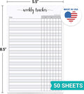 321Done Weekly Tracker Notepad - 50 Sheets (5.5" X 8.5") - Habit Tracking Days of Week Tear-Off Sheets, Planner Organizing - Made in USA - Simple