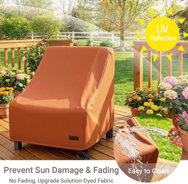 NettyPro Patio Chair Covers for Outdoor Furniture 4 Pack, Waterproof Heavy Duty Lawn Patio Furniture Cover Deep Seat Dining Chair Covers High
