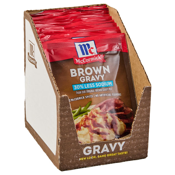 Mccormick 30% Less Sodium Brown Gravy Mix, 0.87 Oz (Pack of 12)