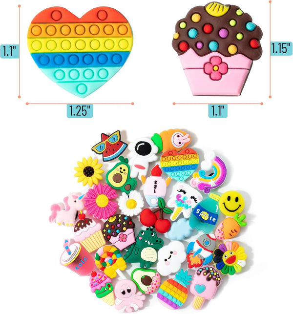 Mr. Pen- Different Charms, 30, 50, 60 Pcs, PVC Random Decoration Charms for Decoration Sweet Candy