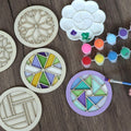 Temlum Wooden Coasters Painting Kit, Paint You Own Coaster Wooden Painting Craft Kit for Adults and Beginners Art Craft Supplies