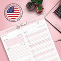 Daily Notepad Planner To Do Schedule - Stay Focused 50 Tear off Premium Made USA (Rose Pink)