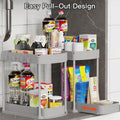 Ukeetap 2 Pack Multi-Purpose Pull-Out Storage Organizers, Under Sink Organizers and Storage for Bathroom & Kitchen, Under Cabinet Organizers and