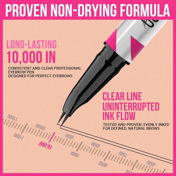 iMethod Curved Eyebrow Pen - 2-in-1 Dual-Ended Eyebrow Pencil with Curved Tip and Precise Brush-Tip, Microblading Pen for Natural Hair-Like Brows,