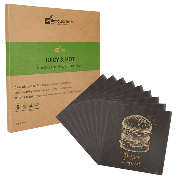Restaurantware-Rw Base 12 Inch Deli Papers, 200 Juicy and Hot Sandwich Wrapping Papers - No Added PFAS, Greaseproof, Kraft Paper Food Basket