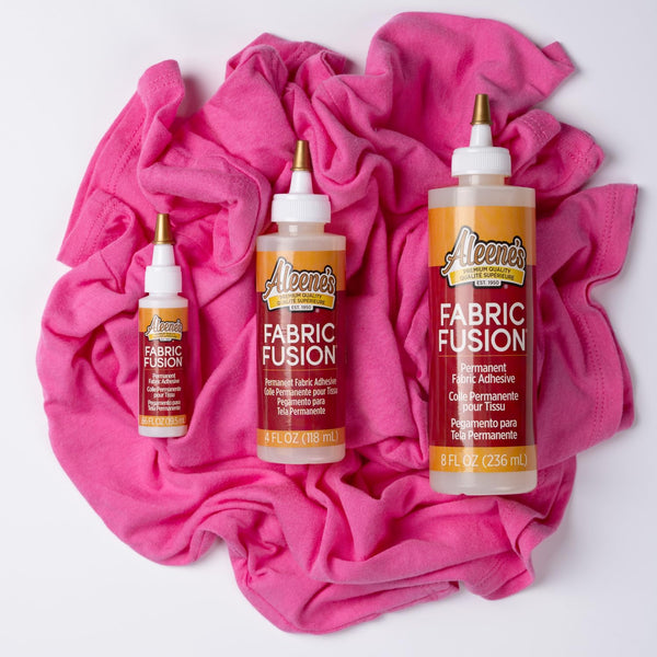 Aleene's Fabric Fusion Glue .66 oz 3-Pack, Permanent and Washable Adhesive, Dries Flexible, Strong Bond on Fabrics, Clothing, Denim, Polyester,