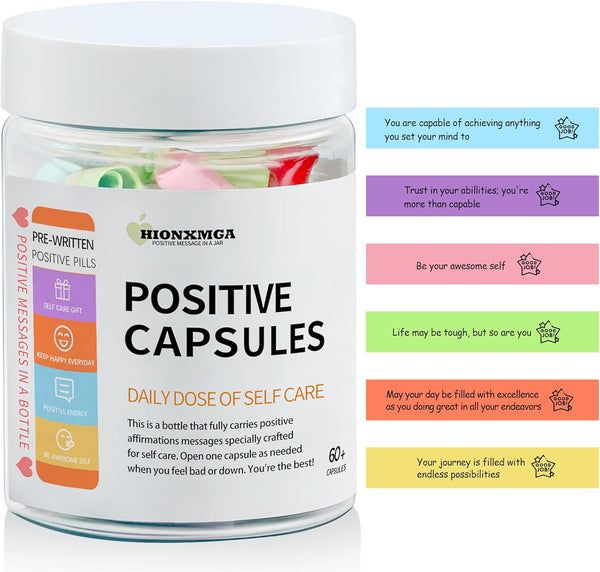 Positive Messages in a Bottle (60+ Positive Affirmations),Self Care Gifts for Women Men Stress Relief Get Well Soon,Self Care Kit Pre-Written