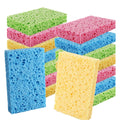 PANYEE Cleaning Scrub Colored Sponge,Non-Scratch Kitchen Cellulose Dishwashing Sponge,16Pack Biodegradable Natural Sponge 16 Count (Pack of 1)