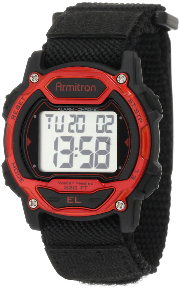 Armitron Sport Unisex Digital Chronograph Nylon Strap Watch, 45-7004 Red